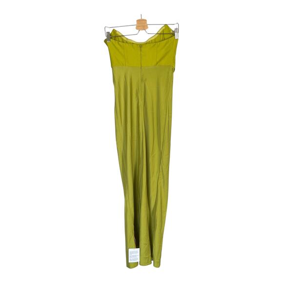 NWOT ASOS Design Maxi Dress Size 4 Woman's Green Satin Strapless Corset Gown - Picture 4 of 11